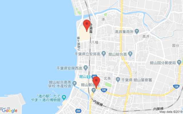館山の保険相談窓口のマップ